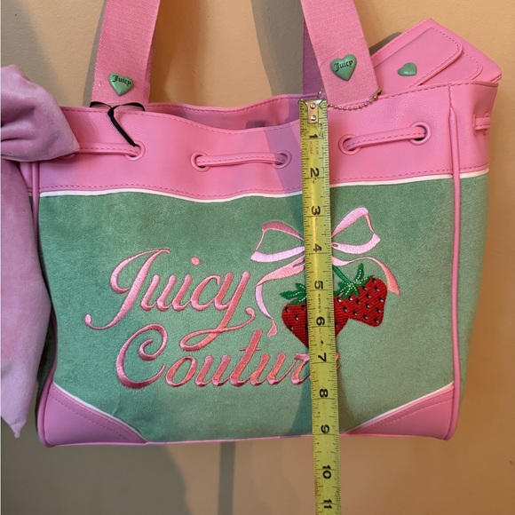Juicy Couture Pink and Mint Strawberry Tote with Bow - Picture 8 of 11